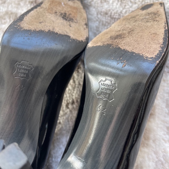 Charles Jourdan Paris Black Patent Leather Heels Sz 6.5 - Picture 9 of 10